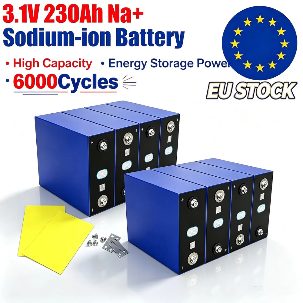 EN STOCK EN LA UE Batería de iones de sodio de 3.1V 230Ah 2.9V 20c Resistente a bajas y altas temperaturas para proyectos DIY de 12V 24V 48V para motocicletas, coches eléctricos, viajes y carritos de golf.