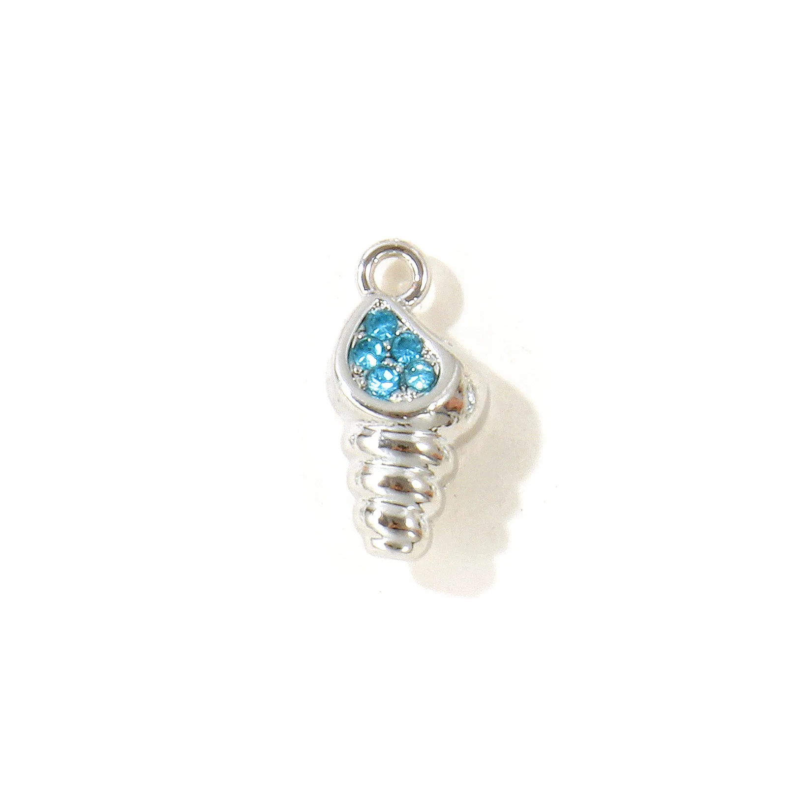 10 Stück Neue Blaue Strass-Ozean-Schmuckanhänger Silberfarbene Zinklegierung Muschel-Schildkröten-Anhänger für Frauen DIY Halsketten-Schmuck – Detail 5