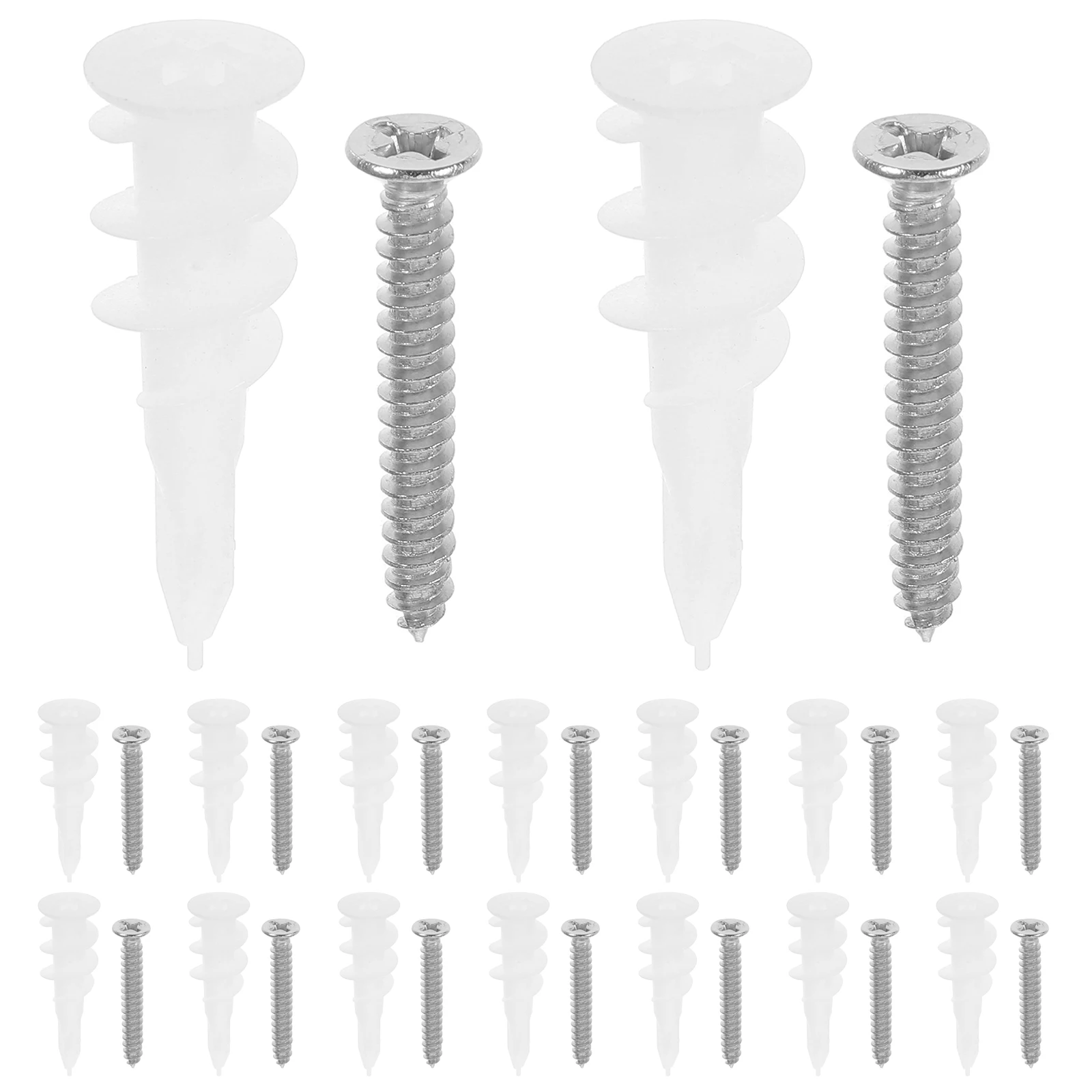 

50 set Heavy Duty Drywall Anchors Screws Set Expansion Bolts Concrete Plaster Wall Sturdy Fixings Kit For Home Improvement