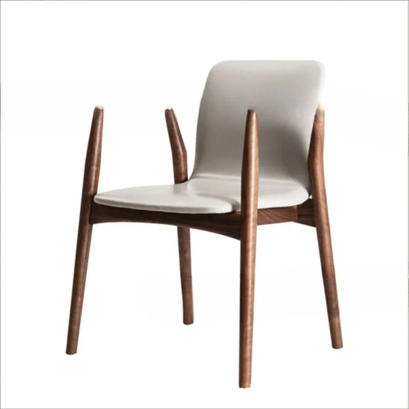 

Nordic black walnut, armchair back chair, household light luxury dining chair desk