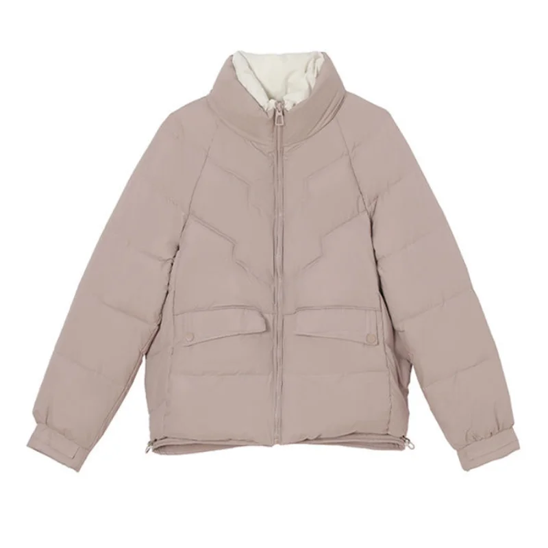 Chaqueta corta de algodón para mujer, prendas de vestir holgadas, chaqueta de pan levantado, abrigo para mujer, Tops, moda coreana, chaqueta cálida de invierno