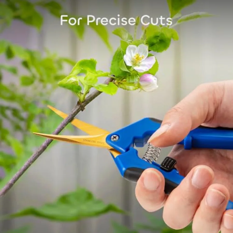 6 Packs 6.5 Inch Pruning Shears with Curved Blades Trimming Scissors For Gardening Hand Pruning Snips Titanium Coated Precision