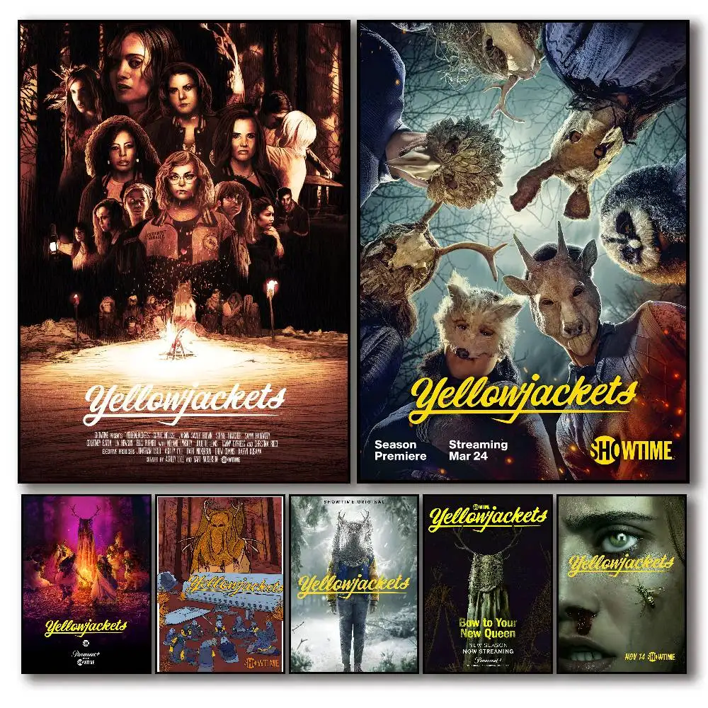 Horror Series Yellowjackets Poster Self-adhesive Art Room Entrance Restaurant Wall Decor Art Painting