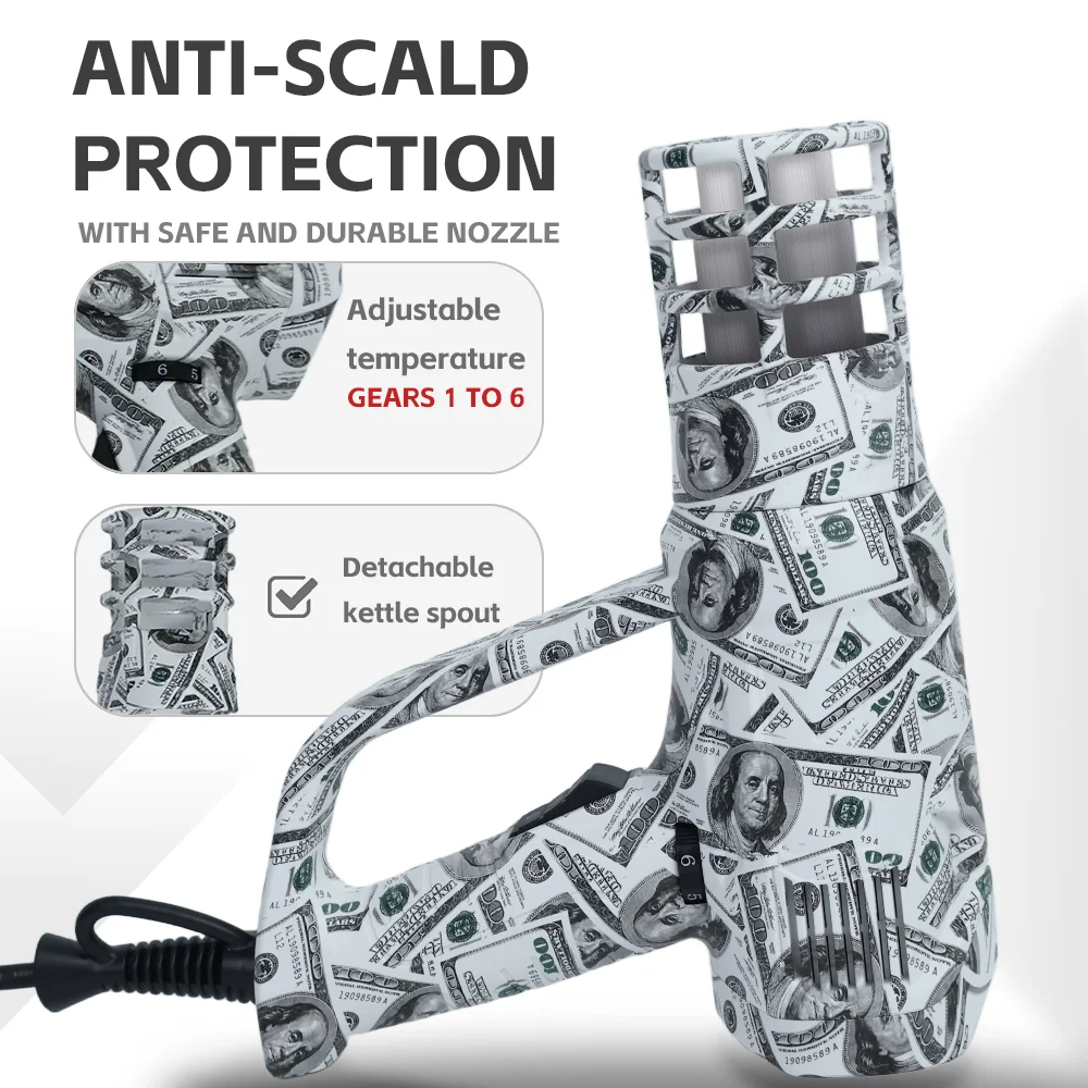 Picture 6: KUNAISI Graffiti Hot Air Gun Temperatures Adjustable Car Film Heat Gun Thermal Blower Shrink Wrapping With Anti scald Cover 220V