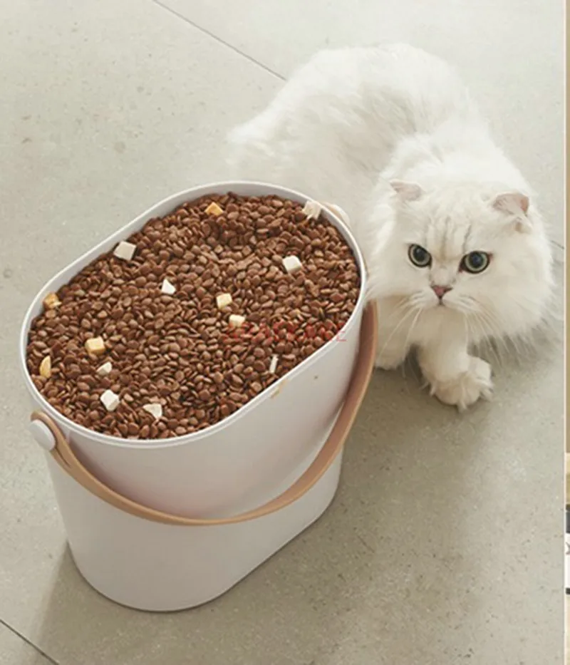 Cat and Dog Food Storage Bucket, balde de armazenamento a vácuo, selado, à prova de umidade, mofo prova, inseto prova, Pet Storage Bucket