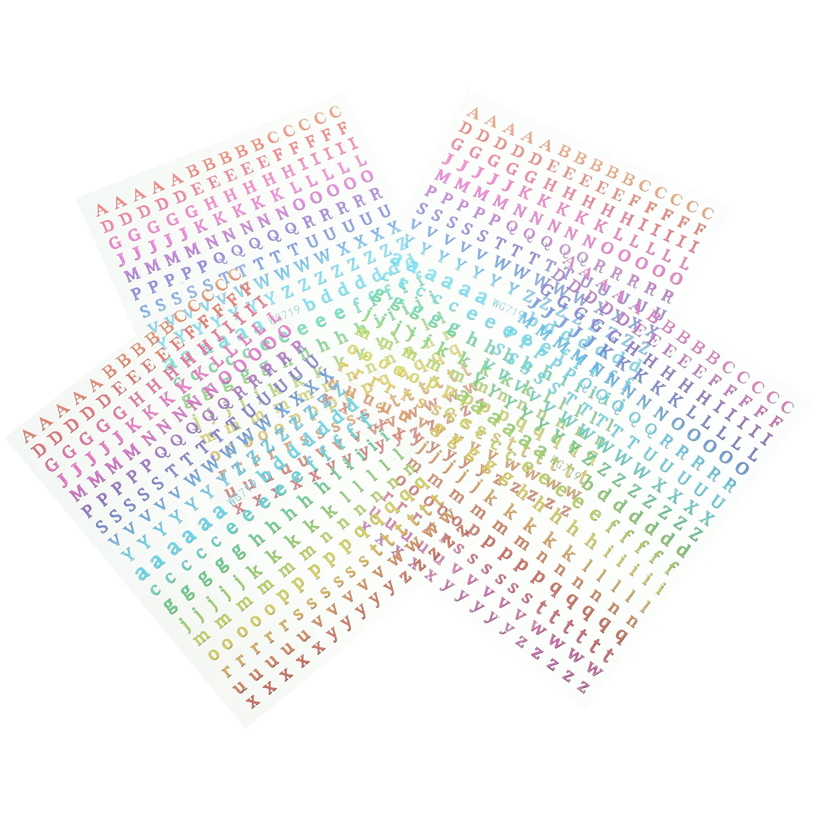 

4 Sheets Alphabet Nail Art Stickers Self-Adhesive Clear Letter Pattern Nail Decals for DIY Nails Decoration Easy to Use