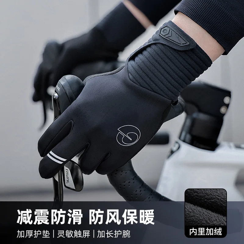 Warm Fleece Riding Gloves Cozy Breathable Windproof Thick Non-slip Touchscreen Equestrian Gloves for Horse Riding Racing Cycling