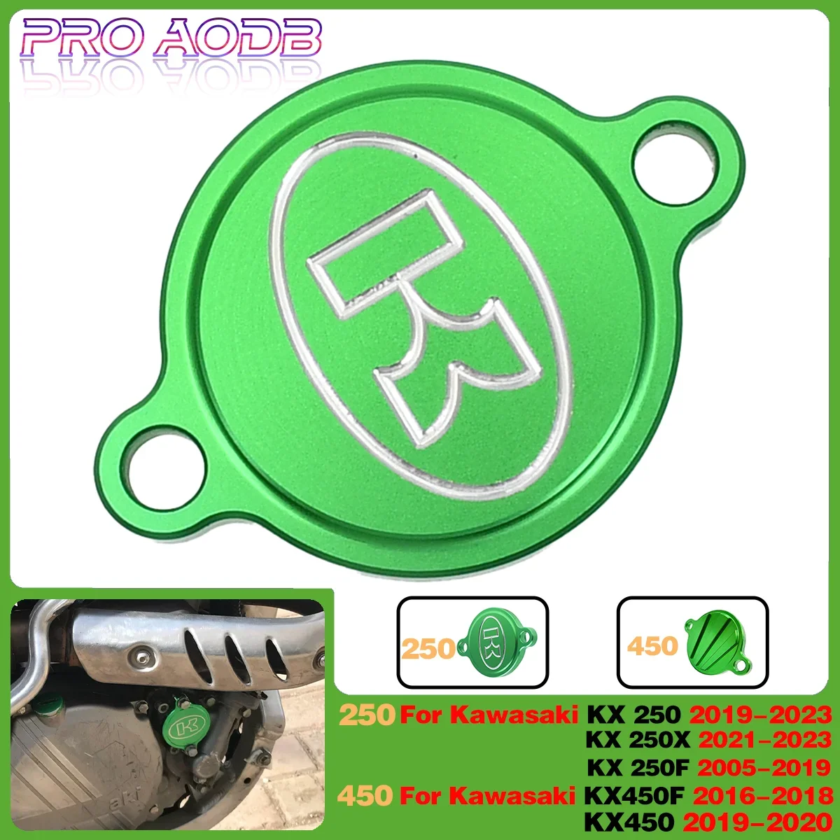 Motorcycle parts CNC Billet Motocross Engine Oil Plug Filter Cover Cap For Kawasaki KX250 KX250X KX250F KX450F KX450 2016 2019