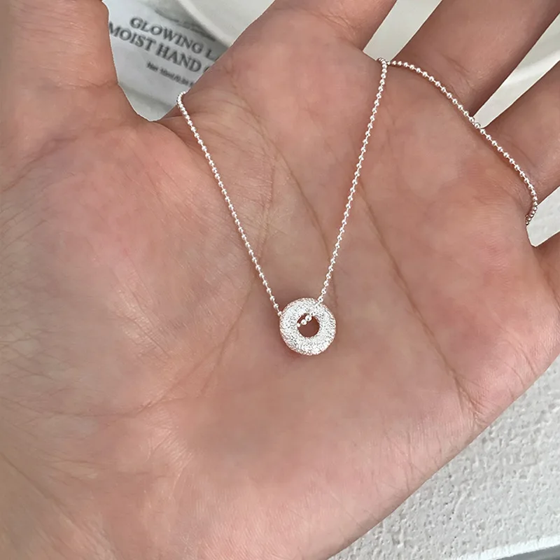 

925 Sterling Silver Necklace Cute Dog Puppy Bone Cartoon Simple Beaded Chain for Women Girl Jewelry Gift Dropshipping Wholesale