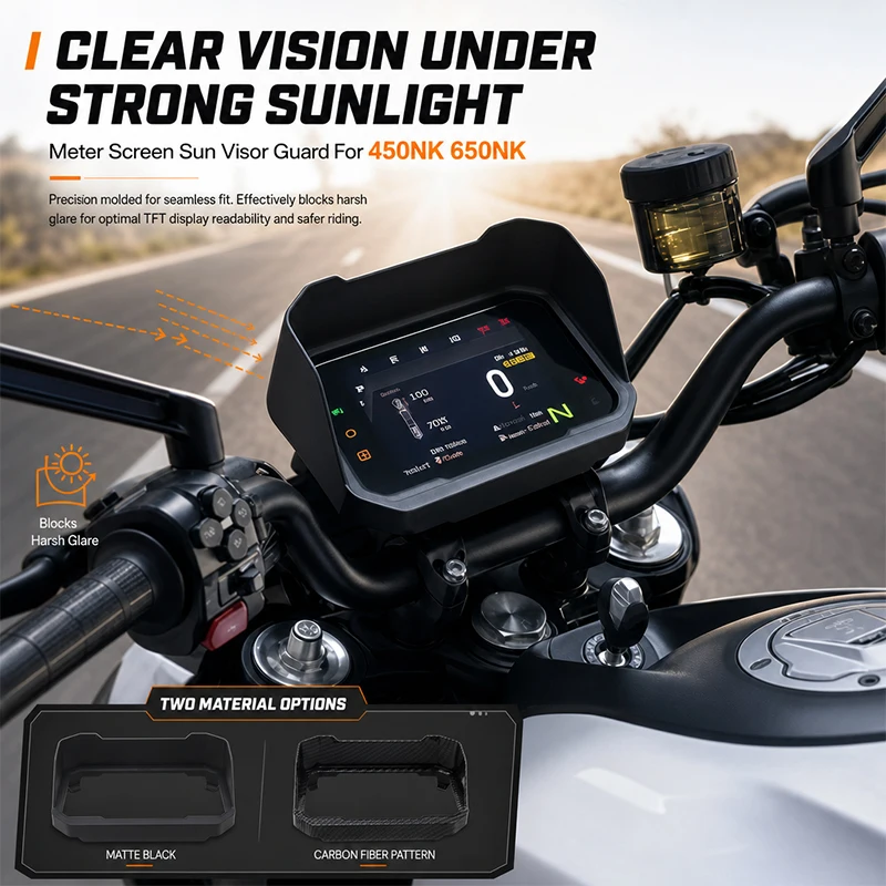 FOR CFMOTO 450NK 675NK CF 450 NK 675-NK 2024 2025 2026 Motorcycle Instrument Sun Visor Anti-Glare Dashboard Screen Guard
