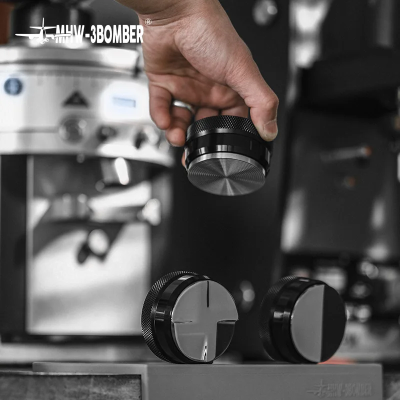 MHW-3BOMBER Coffee Distributor 51/53/58mm Adjustable Height Espresso Distribution Tool Stainless Steel Base Barista Accessory