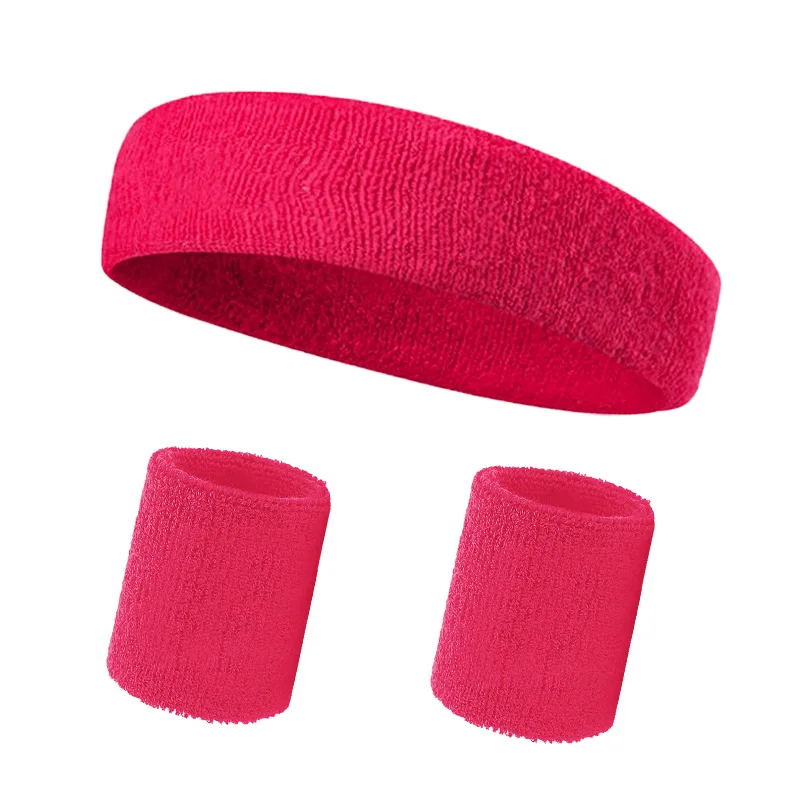 3PCs/set Mens Sports Headband Sweatband Stretch Elastic Outdoor Sport Sweat Headband Wristband Women Gym Running Tennis Headwrap