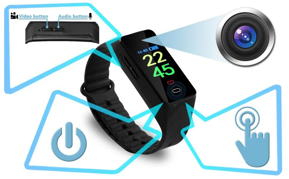 Bracelet Camera Recorder Watch Recorder Watch HD Noise Reduction Voice Activated Wristband Camera Recorder Bracelet for Meeting