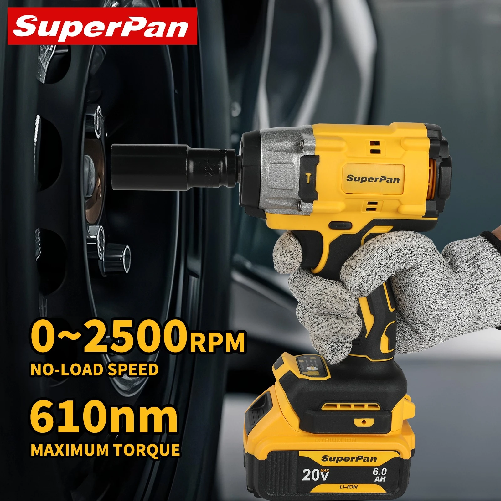 

Аккумуляторный ударный гайковерт DeWalt 20V с высоким крутящим моментом SuperPan SP922, бесщеточный, беспроводной