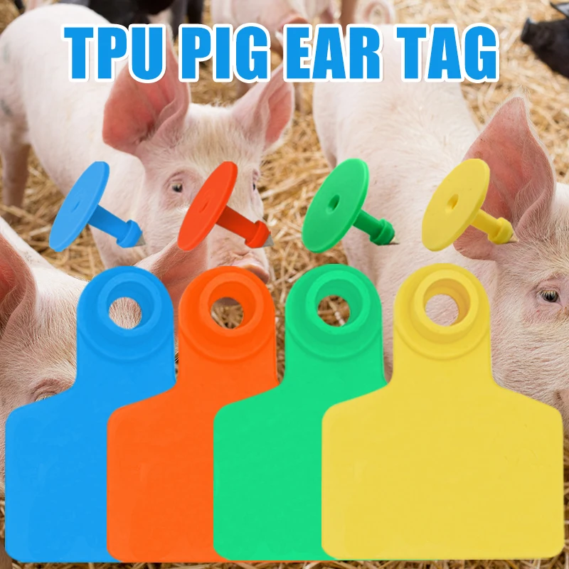 Многоцветная пластиковая бирка из ТПУ с коровьими ушками без надписей, крупный рогатый скот, овца, свинья, идентификационная карта животного, сделай сам, рукописный знак, 100 шт.