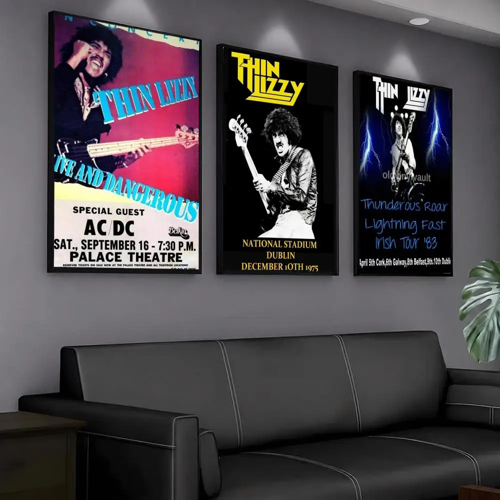 band T-Thin Lizzy-Y Painting Calligraphy Artwork for Home Bedroom Office Wall Decoration Gift