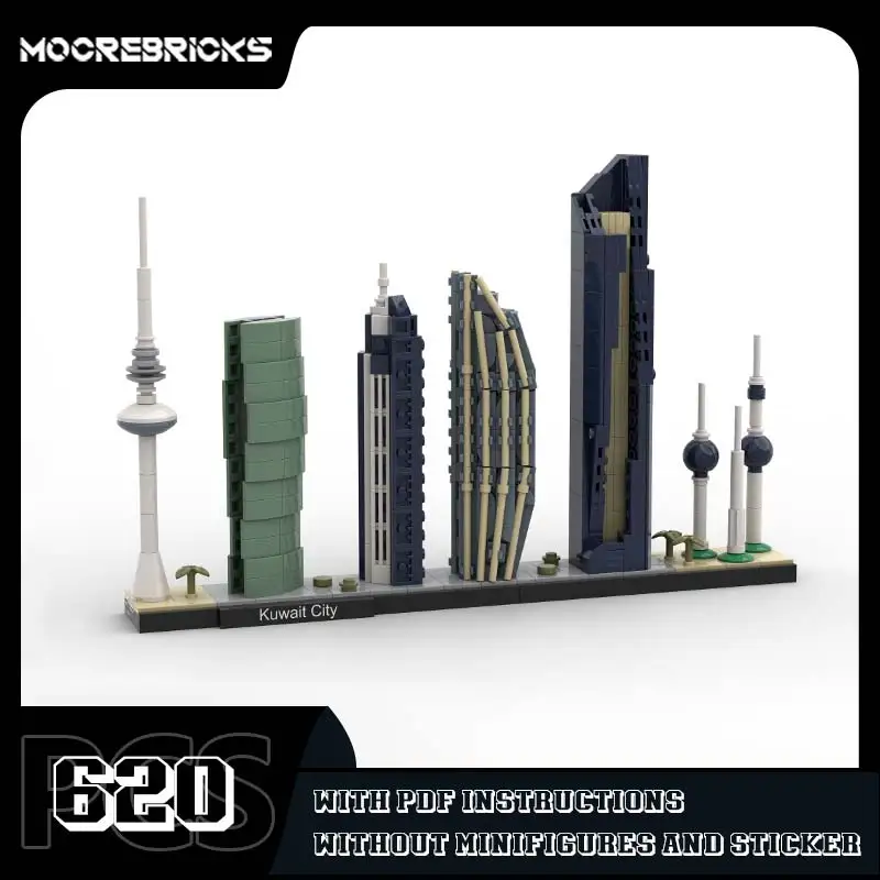 City Skyline Series Kuwait modello mattoni fai da te architettura famosa del mondo Building Blocks mattoni Set assemblaggio giocattoli regali per bambini