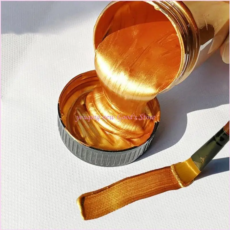 57QA Shiny Metallic Effect Acrylic Paint Set of 12 Extreme High Metal Pigmentation