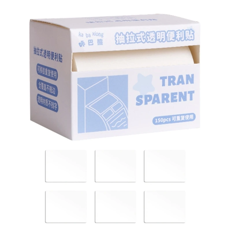 Clear Sticky Notes Writable Memos Pad Self-adhesive Page Marker School Supplies