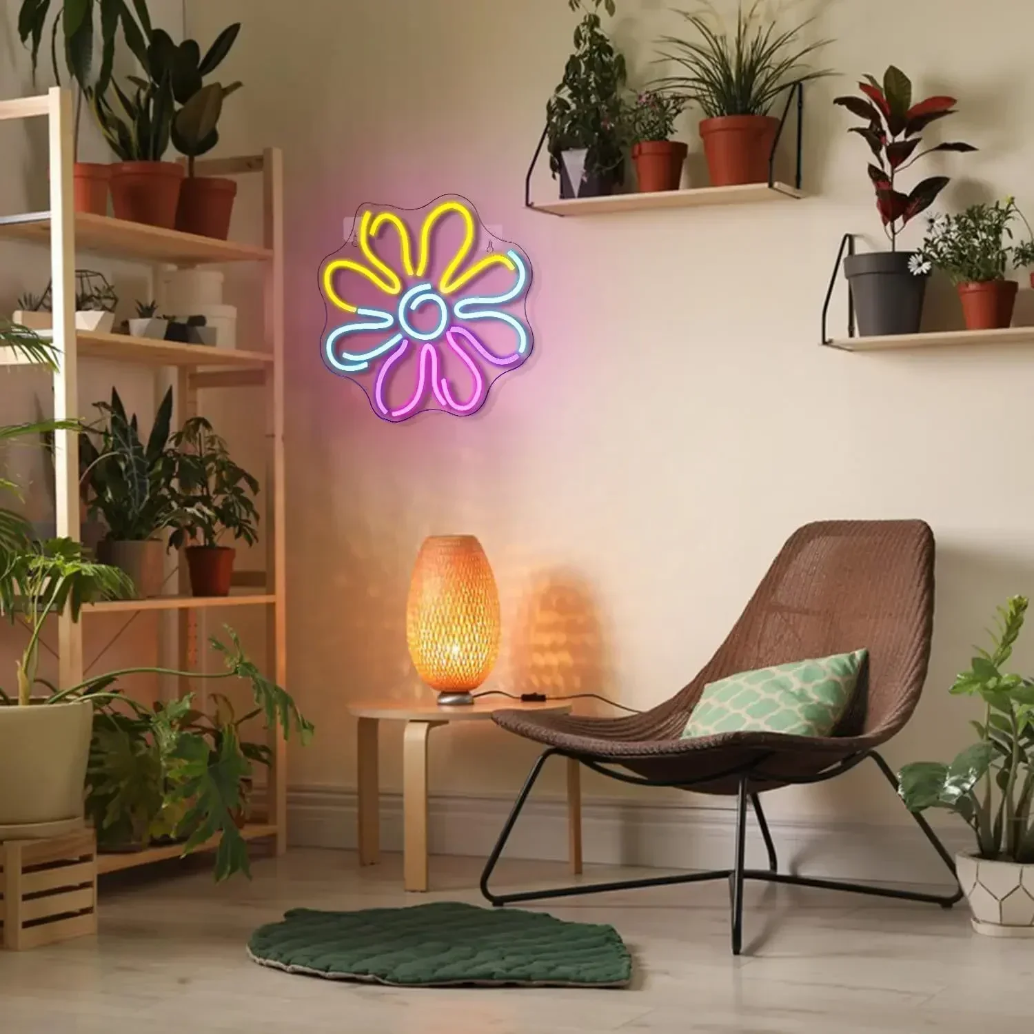 

Flower Neon Sign for Wall Decor LED Neon Light Signs for Bedroom Kids Room Home Bar Birthday Gift for Kid Girl USB Powered