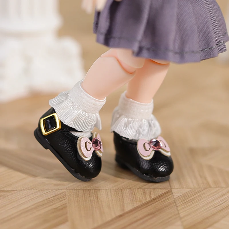 1 زوج من OB11 دمية حذاء طفل هريرة نمط لطيف أحذية رياضية 1/12 Bjd دمية الأحذية الديكور انفصال دمية المواد البلاستيكية #5