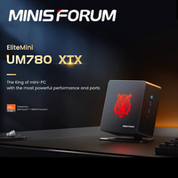 MINISFORUM EliteMini UM780 XTX Ryzen 7 7840HS Mini PC Windows 11 Pro Four Screens DDR5 5600MHz M.2 2280 PCIe4.0 SSD Computer