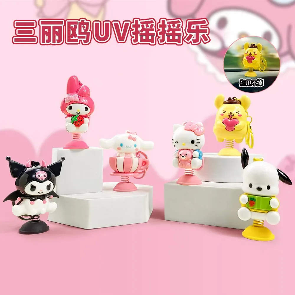 

Cartoon Spring Sanrio Keychain Cute Rocking Music Decompression Toy Ornament KT Cat Girl Bag Fashion Toys Anime Cartoon Frind