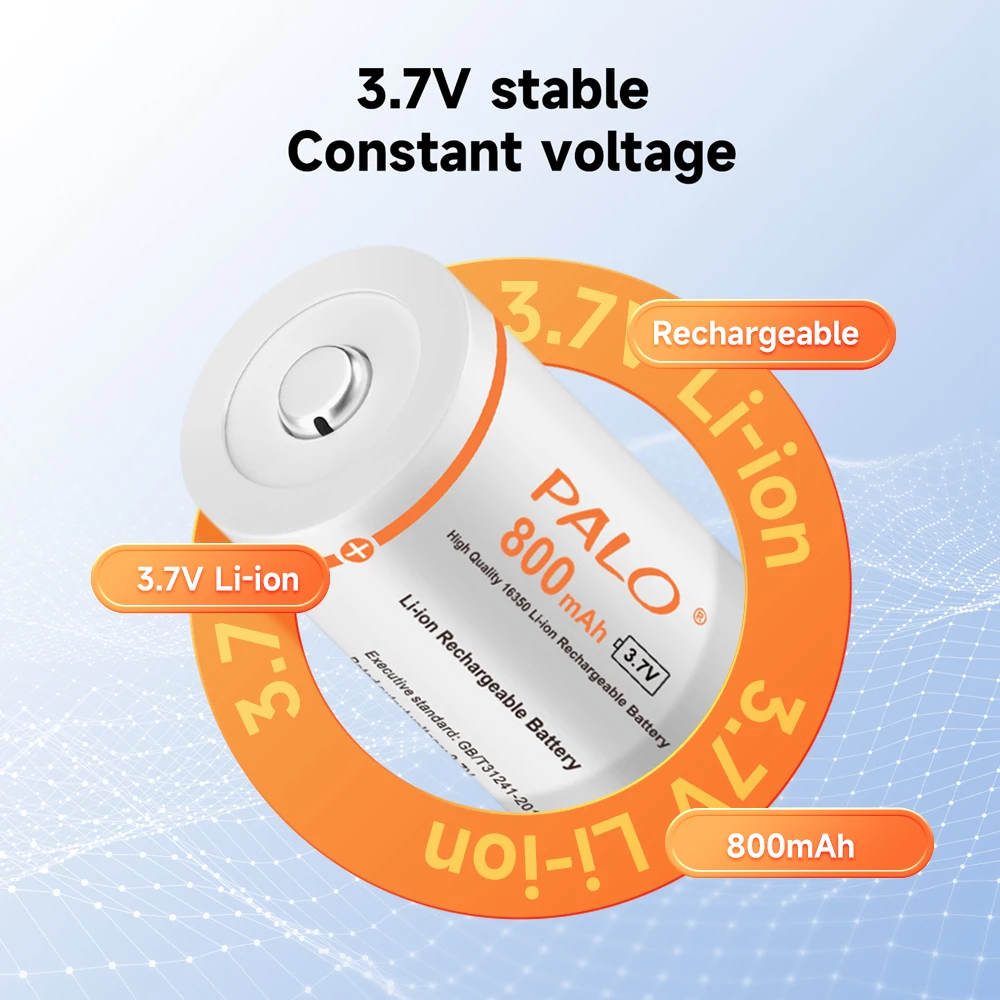 PALO 16340/16350 rechargeable battery 3.7v 800mAh 16340 Li-ion batteries CR123A battery For LED Flashlight CR123 CR17345 cr123a