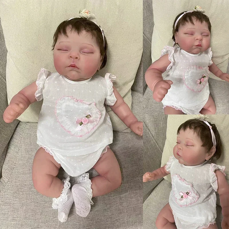 

50CM Peaches Soft Body Reborn Baby Lifelike Doll with 3D Skin Multiple Layers Painting with Visible Veins Soft Touch Doll