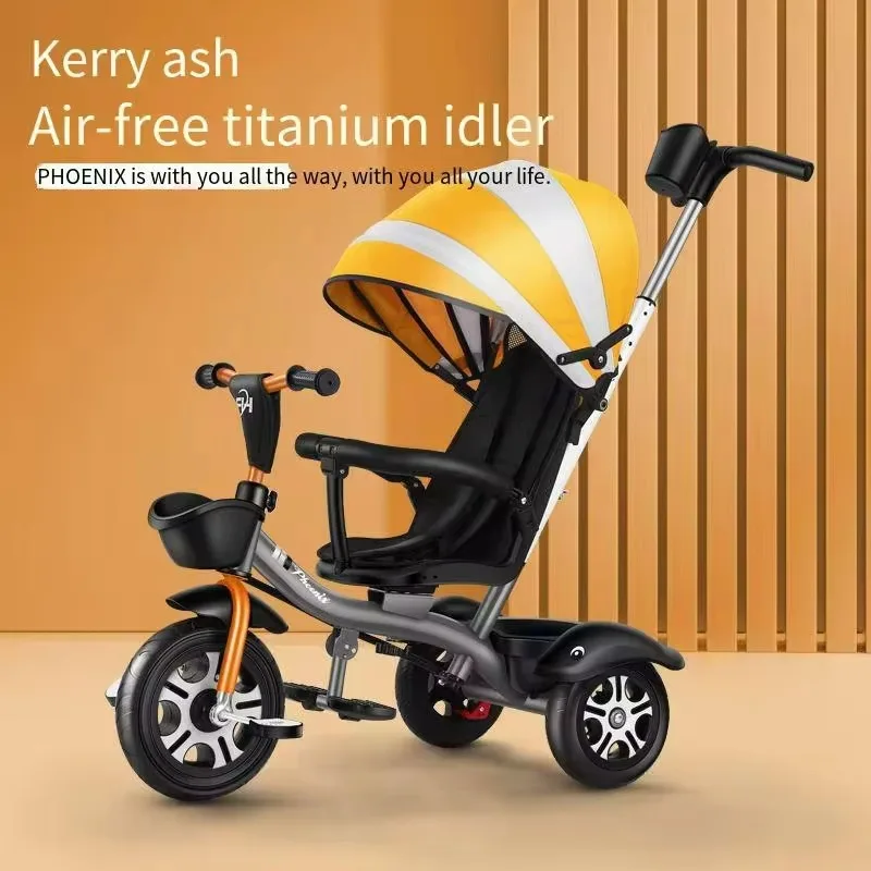 Stroller Children's Multifunctional Pedal Car Can Be Pushed and Ridden Two-way Seat Three-wheeled Anti-scroll Baby Stroller