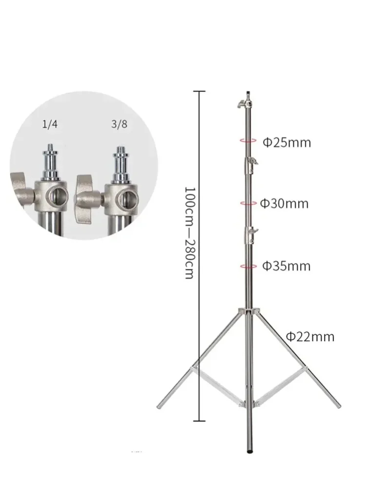 Edelstahl-Großstativ 2/2,8/3,2 m, faltbar, leicht, Super-Stativ, Fotografie-C-Ständer für Spotlicht, Softbox, Fotostudio