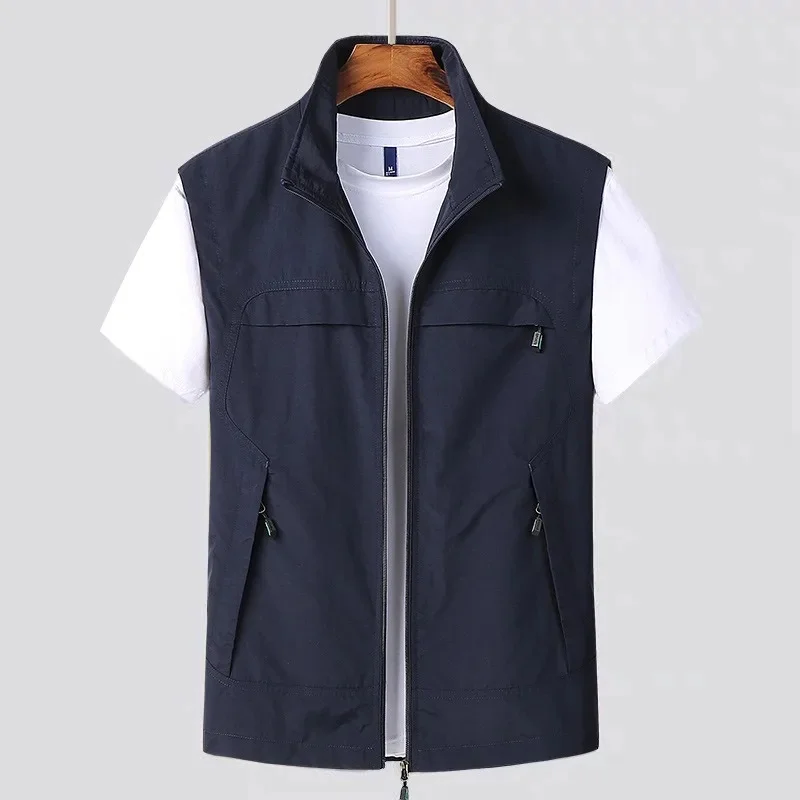 B&C New Men's Quick Drying Casual Vest Simple Solid Color Mens Jacket Comfortable Lightweight Male Clothing Oversized Jacket