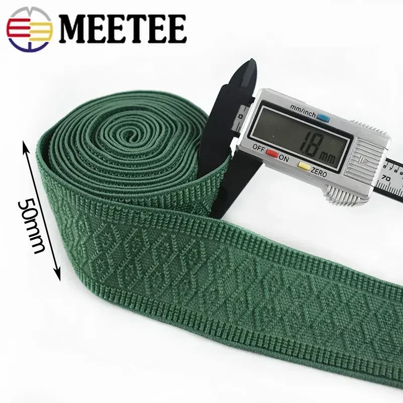 2Meters Meetee 50mm Soft Elastic Bands Colorful Pattern Rubber DIY Sewing Waistband Clothing Pants Handmade Crafts Accessories