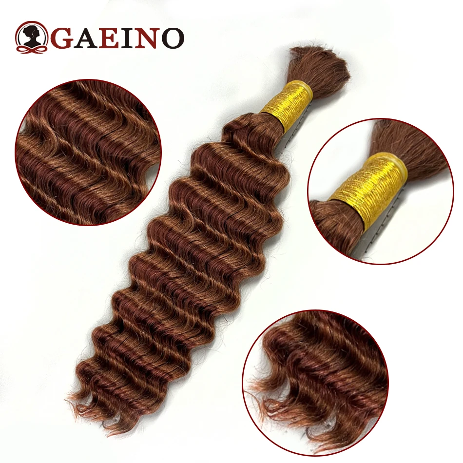 Deep Wave Bulk Hair Human Hair Braiding Color Natural Black No Weft Bulk Human Hair For Braiding Extensions Salon Quality 14-28"