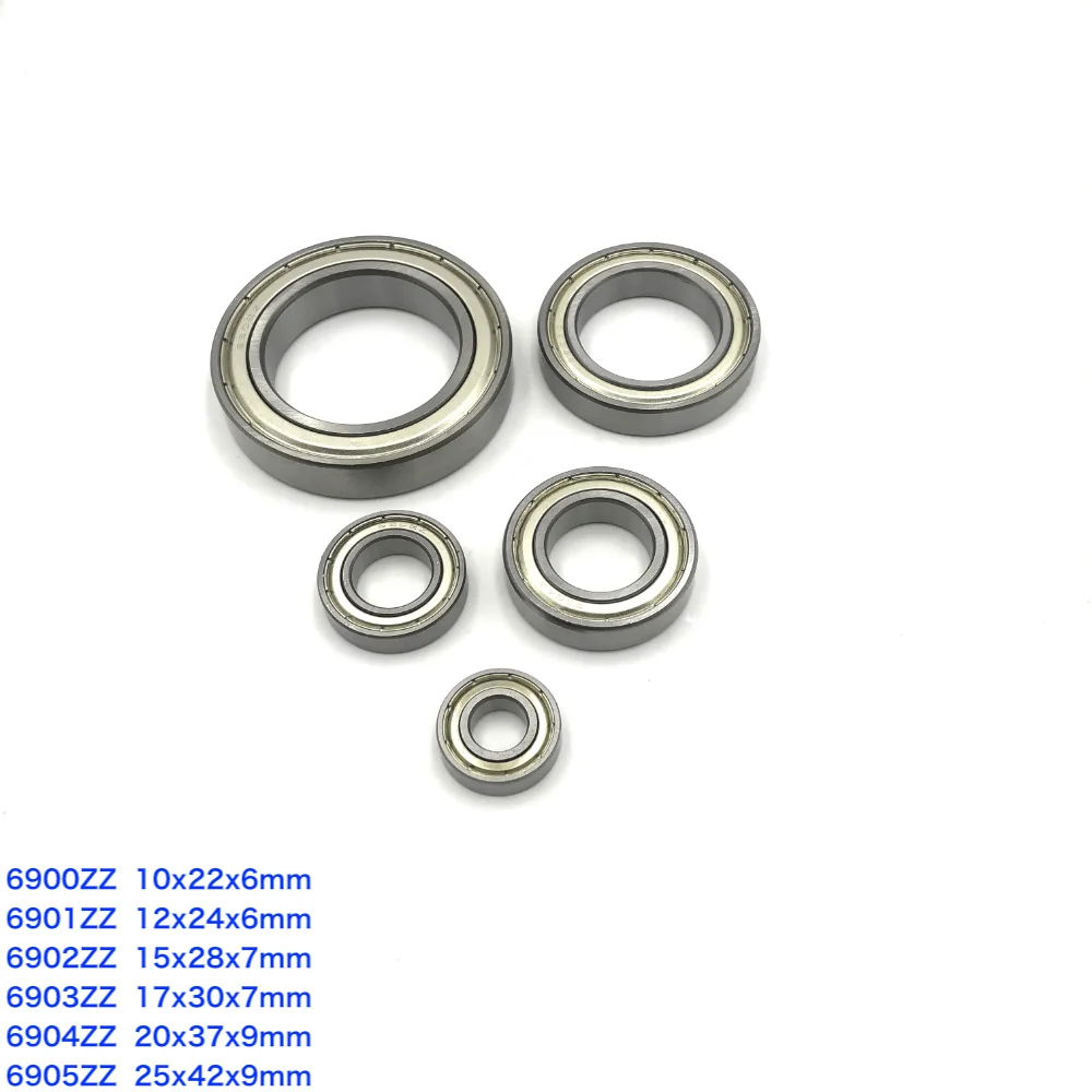 3-10pcs/Lot 6900ZZ , 6901ZZ , 6902ZZ , 6903ZZ , 6904ZZ , 6905ZZ 2Z Metal Shield Thin Wall Deep Groove Ball Miniature Bearing