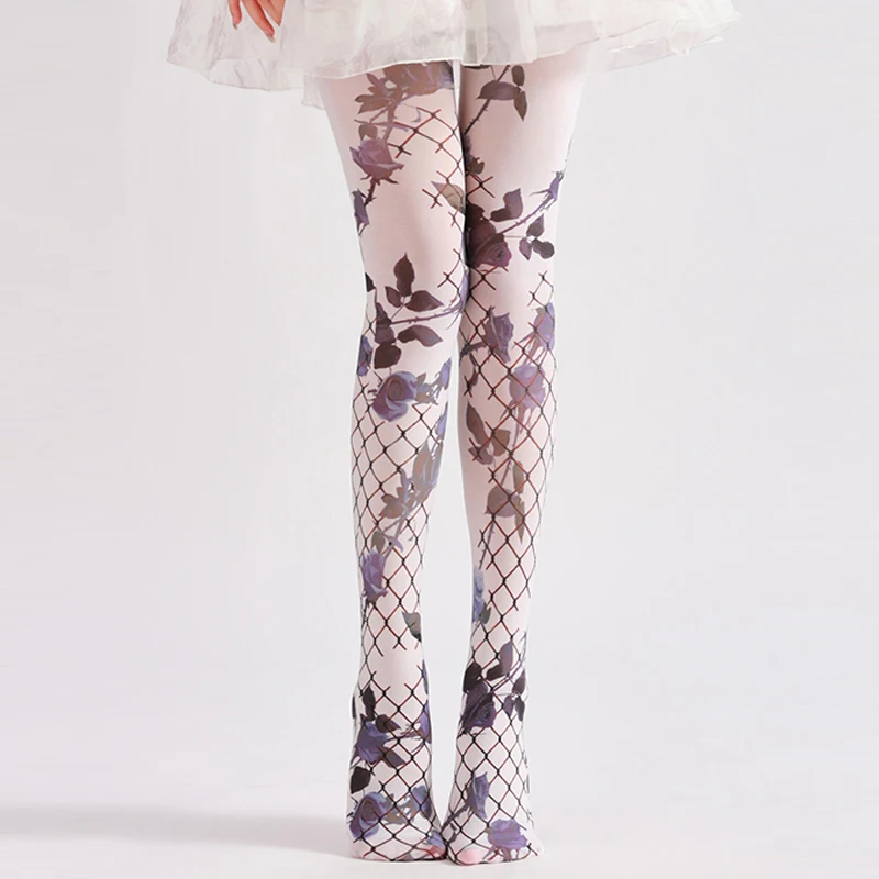 

Колготки в японском стиле с татуировками, панк-готика, женские чулки для ночного клуба, лолита, Y2K, колготки с леопардовым принтом, носки для косплея
