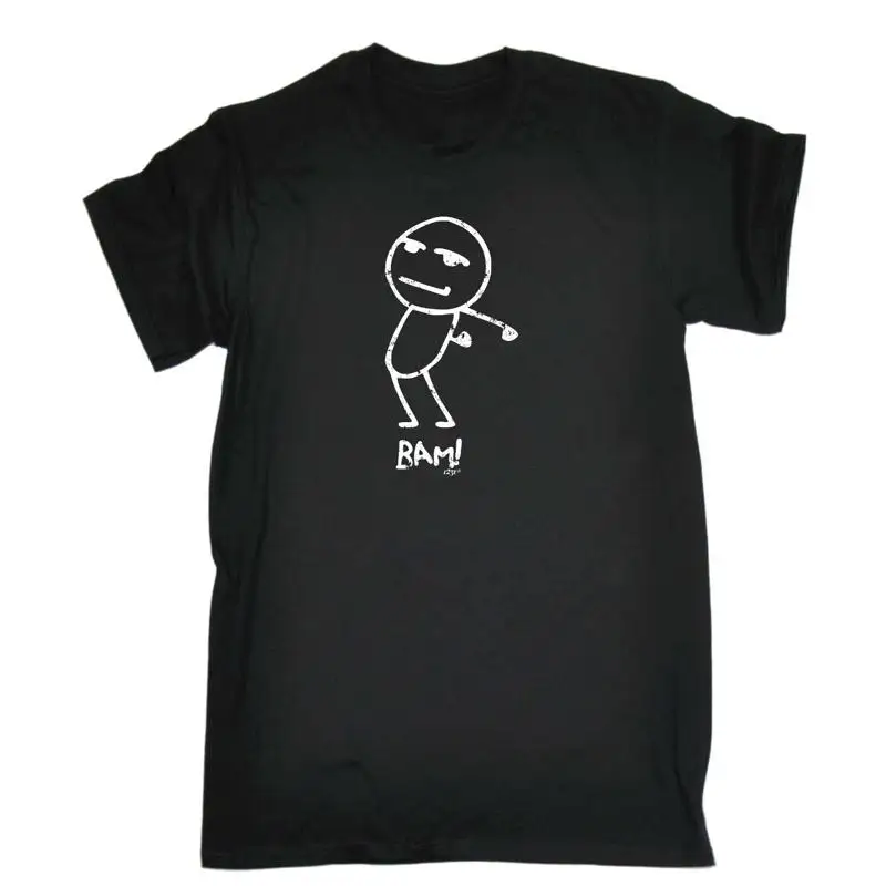 

Мужская забавная новинка футболка Bam Stickman