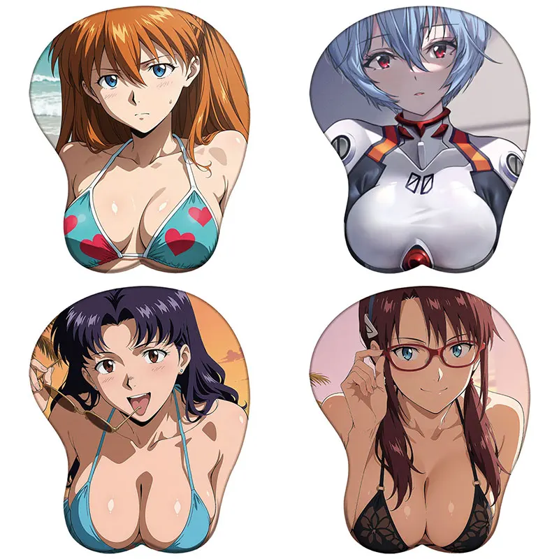Anime EVA 3D Handgelenkstütze Mauspad Asuka Langley Ayanami Rei Misato Mari Silikon Hentai Mousepad 3D Handgelenkauflage Mauspad