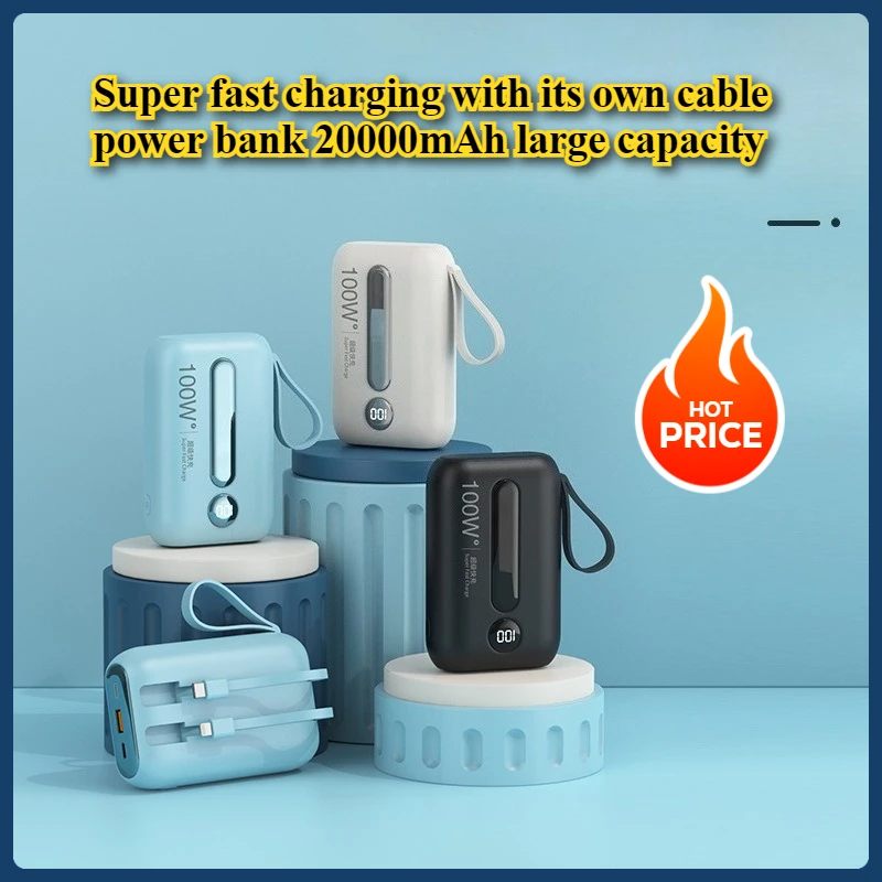 

Super Fast Charging with Its Own Cable Power Bank 20000mAh Large Capacity Mini Portable and Compact