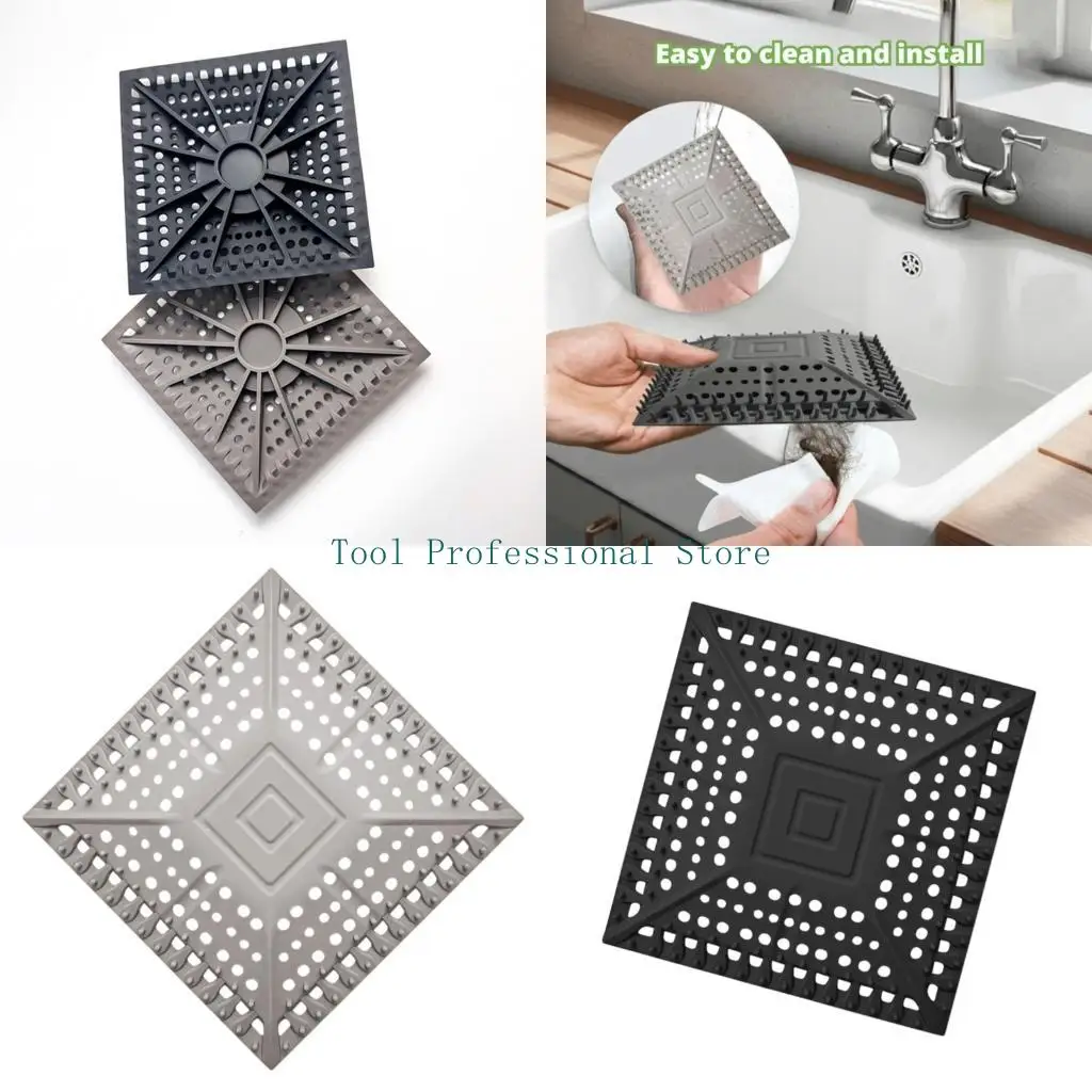 

57QF Силиконовая крышка для дренажа пола квадратной формы, антиблокирующийся прочный уловитель отходов