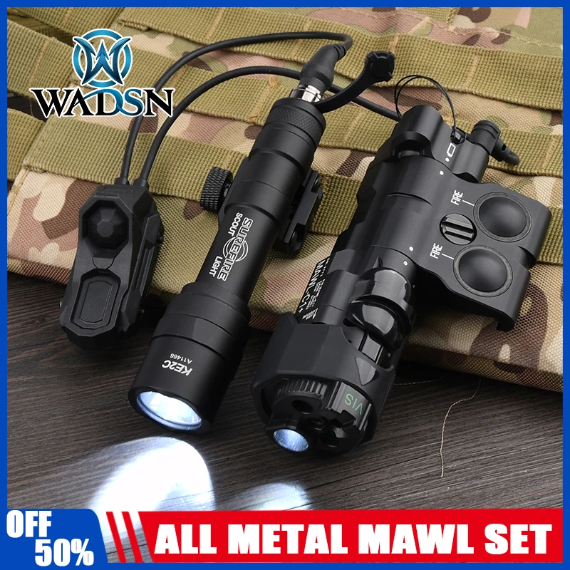 

All Metal MAWL C1 + Set Metal RED/GREEN/BLUE IR Laser Infrared Lighting M600U LED Flashlight AXON Dual Remote Pressure Switch
