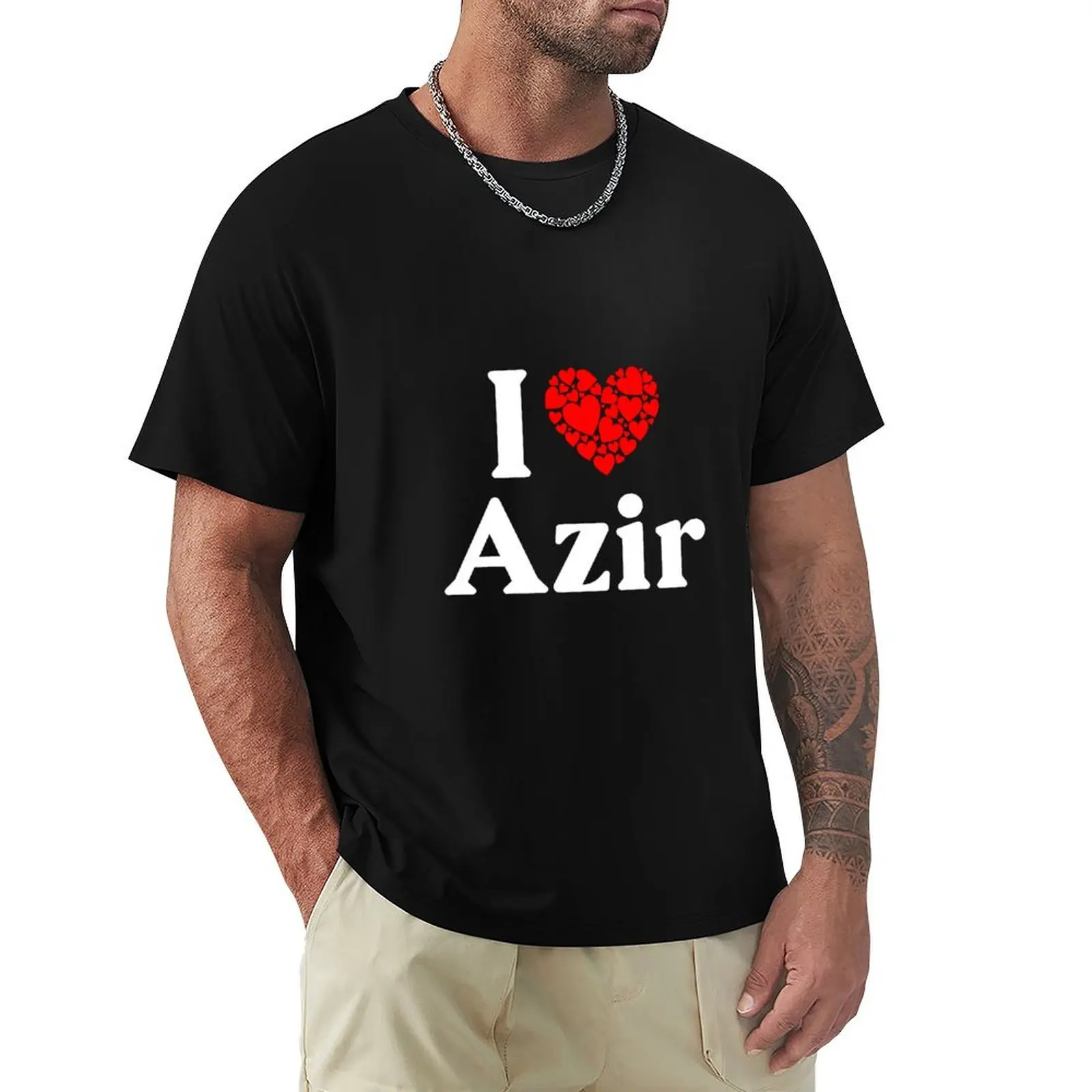 

Azir Heart - I Love Azir T-Shirt Stain Resistant Casual Tee