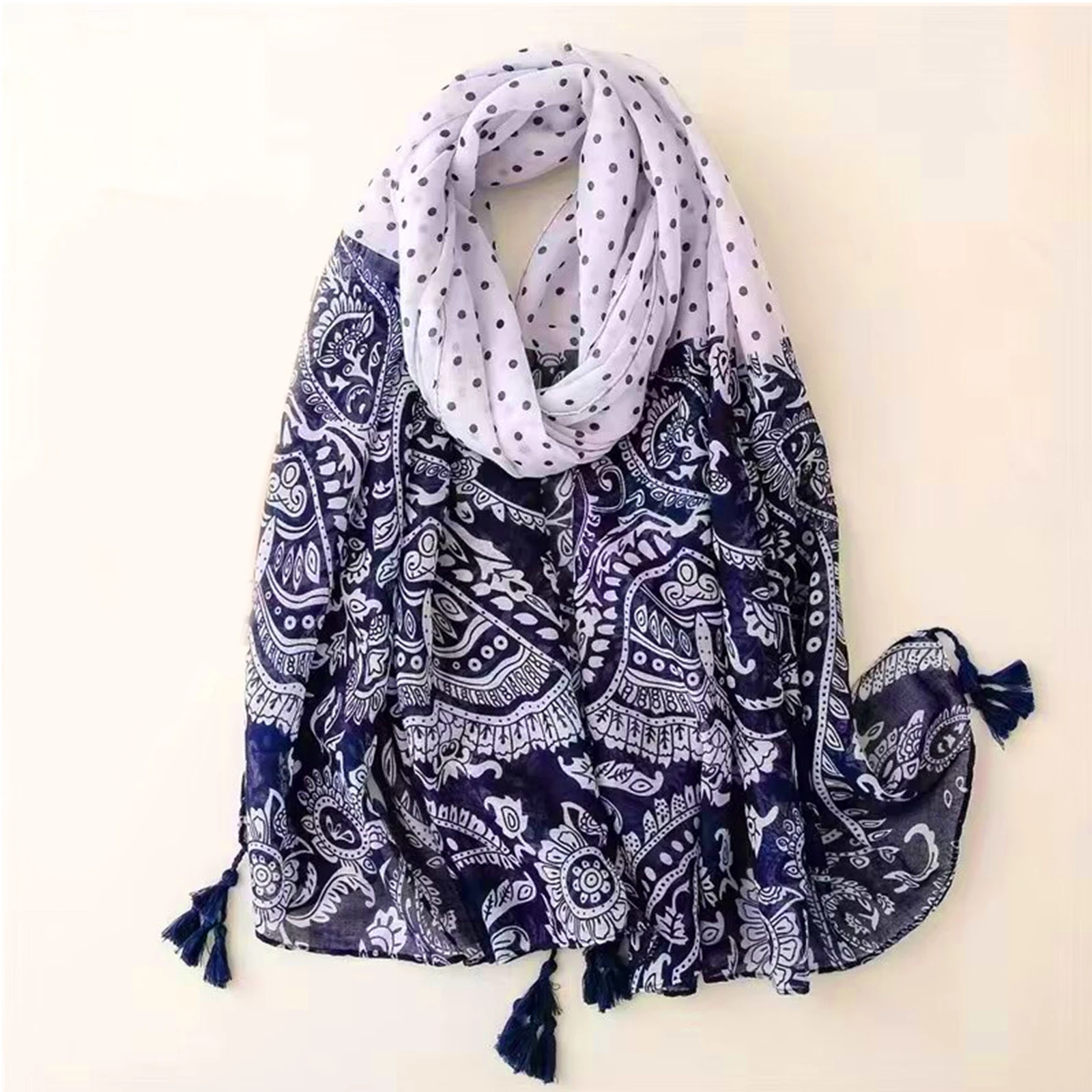 Women's Printed Cotton and Linen Scarf, Popular Sunscreen Shawl, Large Square Handkerchief, Fresh and Fashionable, 180*90cm, New