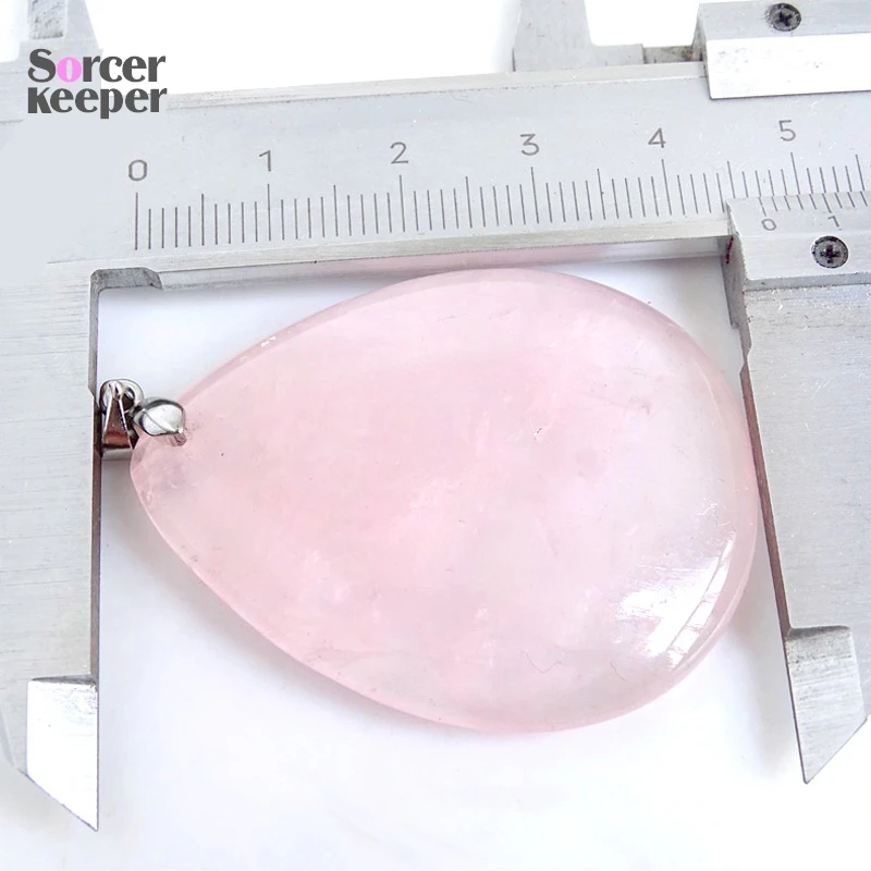 Real Natural Rose Pink Quartz Crystal Gem Stone Beads Pendant Necklace For Women\'s Jewelry Making Healing Minerals 01007