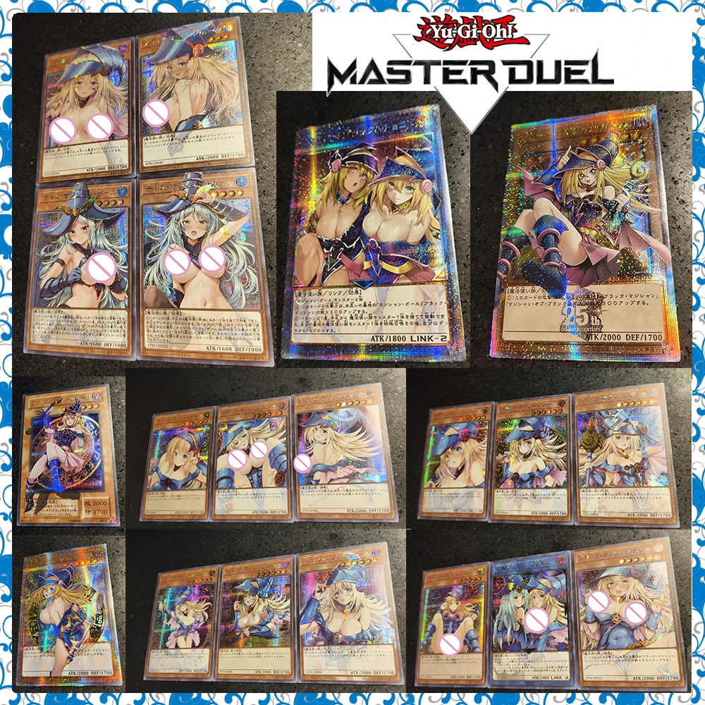 

Anime Yu-Gi-Oh DIY ACG Collectible Cards Christmas Birthday Gifts Black Magician Girl Tabletop Games Toys Premium Glitter