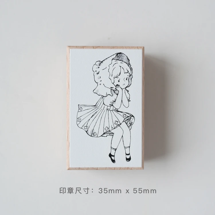 Lovely Girl Enjoy Afternoon Tea Chat Wooden Rubber Stamp DIY Scrapbooking Photo Album Journal Material Wood Seal