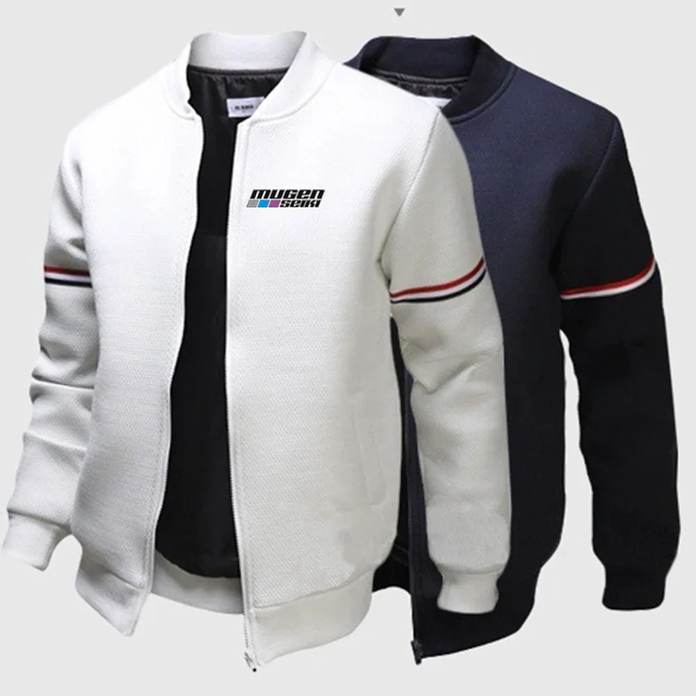 2024 New Men Mugen Seiki Spring and Autumn Zipper Jacket Casual Streetwear Hip Hop Slim Fit Pilot Baseball Coats Clothing