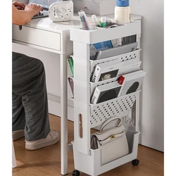 Simple, Mobile And Versatile Storage Rack On Wheels For Books And Documents In The Home, Office And Classroom