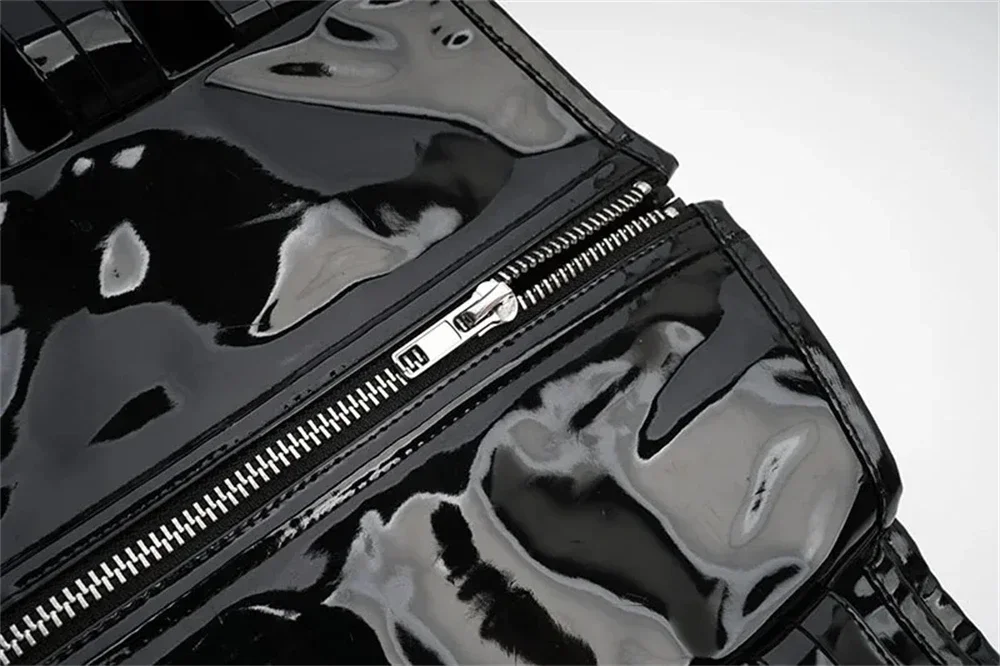 المرأة لامعة بو الجلود مشد أعلى القوطية PVC Underbust بوستير مشد للخصر