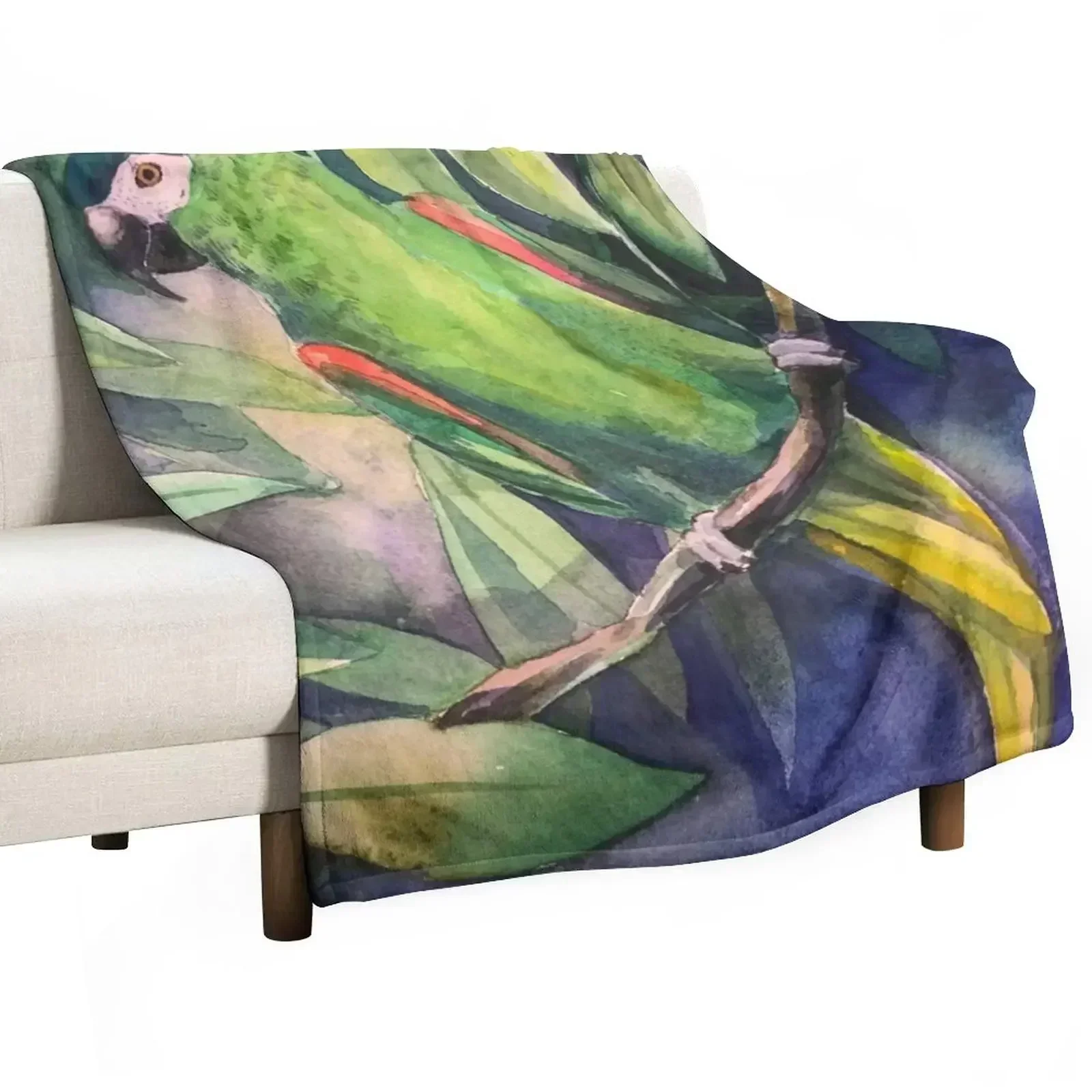 Hahn?s Macaw Throw Blanket Decoratives Quilt Soft Plush Plaid Bed For Sofa Thin Hair Blankets